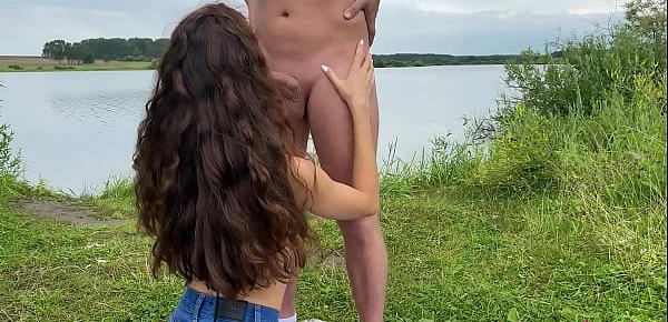  Girl Sucking Dick and had Sensual Sex in Nature - Outdoor